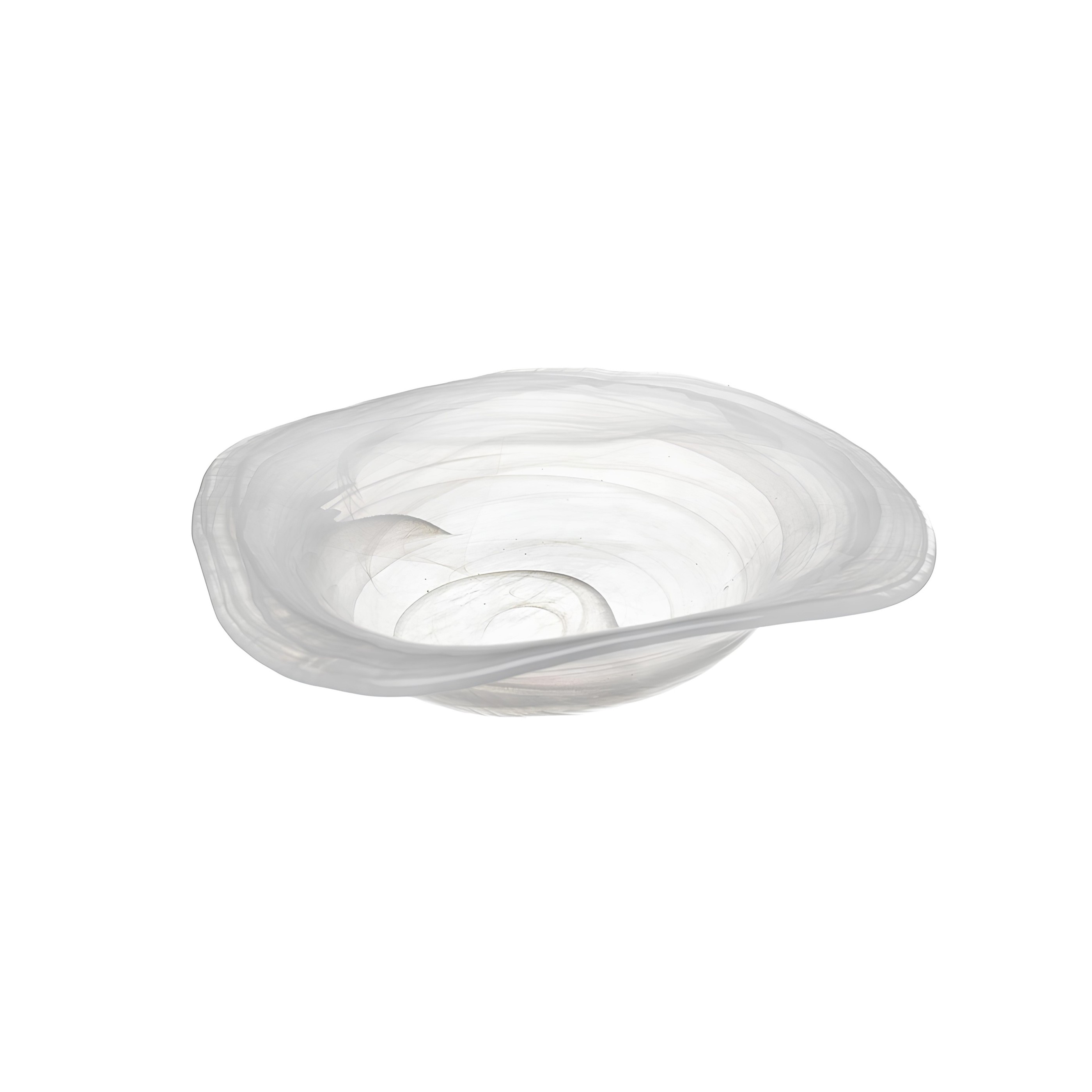 PRATO FUNDO VIDRO Ø25CM H5CM ALABASTER BRANCO HELIX