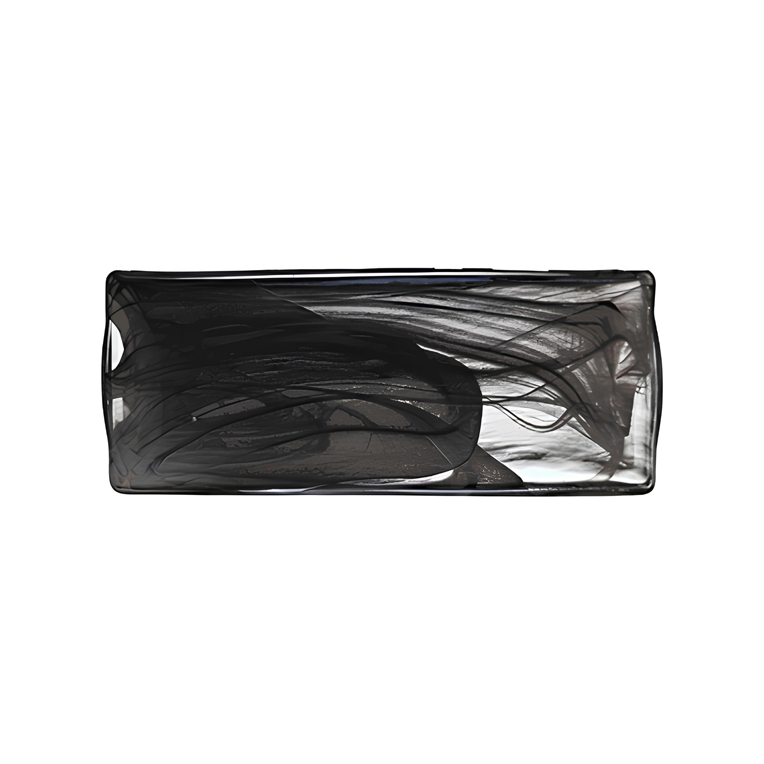 TRAVESSA VIDRO 24X9,5CM H1,5CM ALABASTER PRETO HELIX