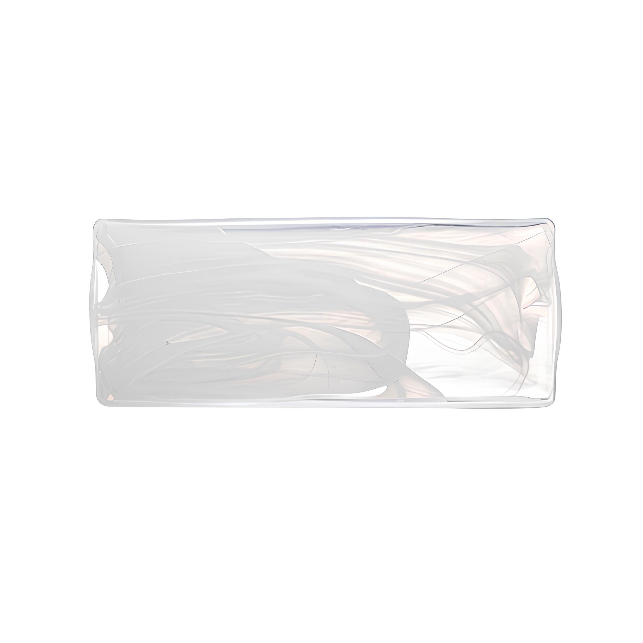 TRAVESSA VIDRO 24X9,5CM H1,5CM ALABASTER BRANCO HELIX
