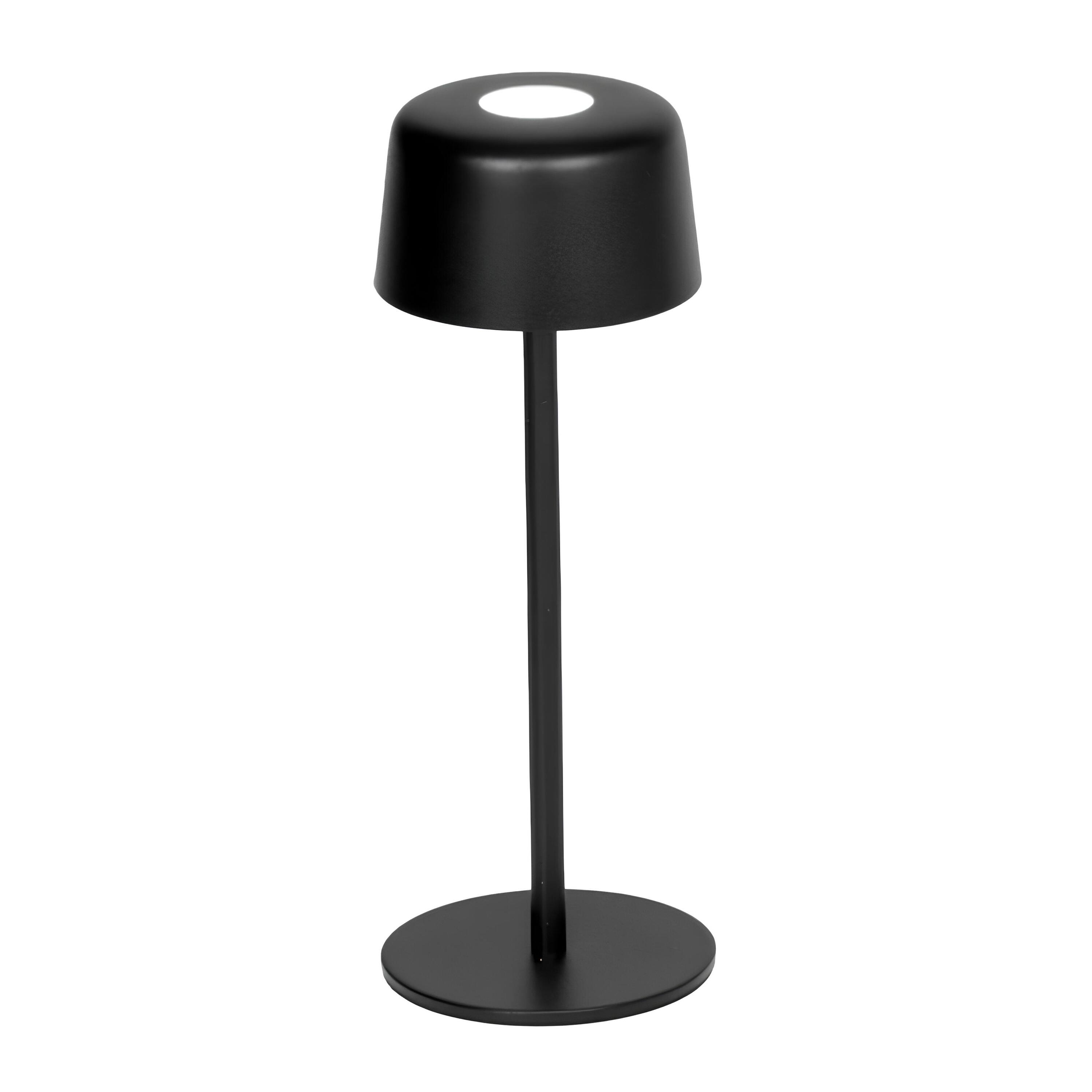 LUMINÁRIA RECARREGÁVEL METAL Ø9CM H25/14CM PRETO AILATI