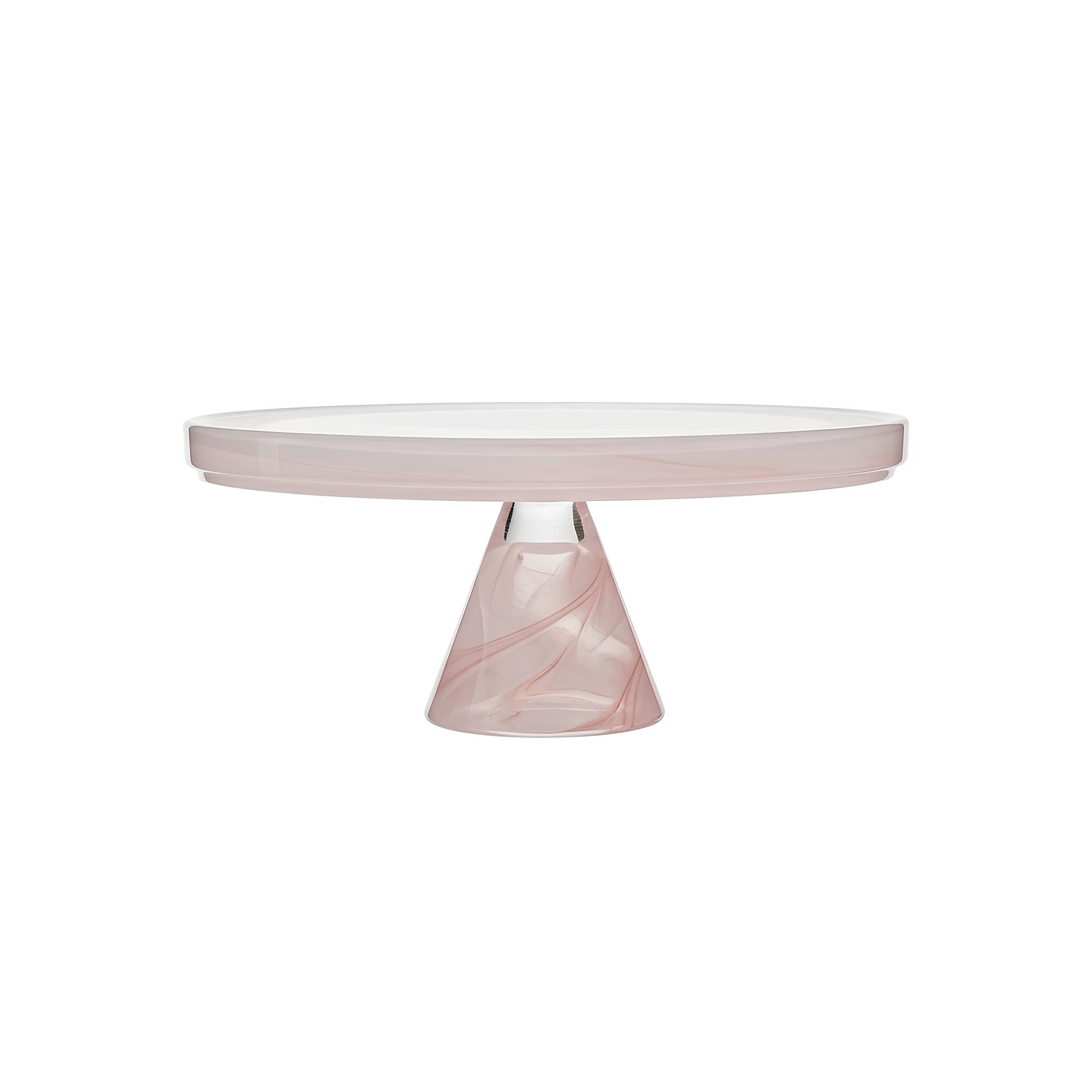TORTEIRA PÉ VIDRO Ø15,5CM H9CM ALABASTER ROSA ASOS
