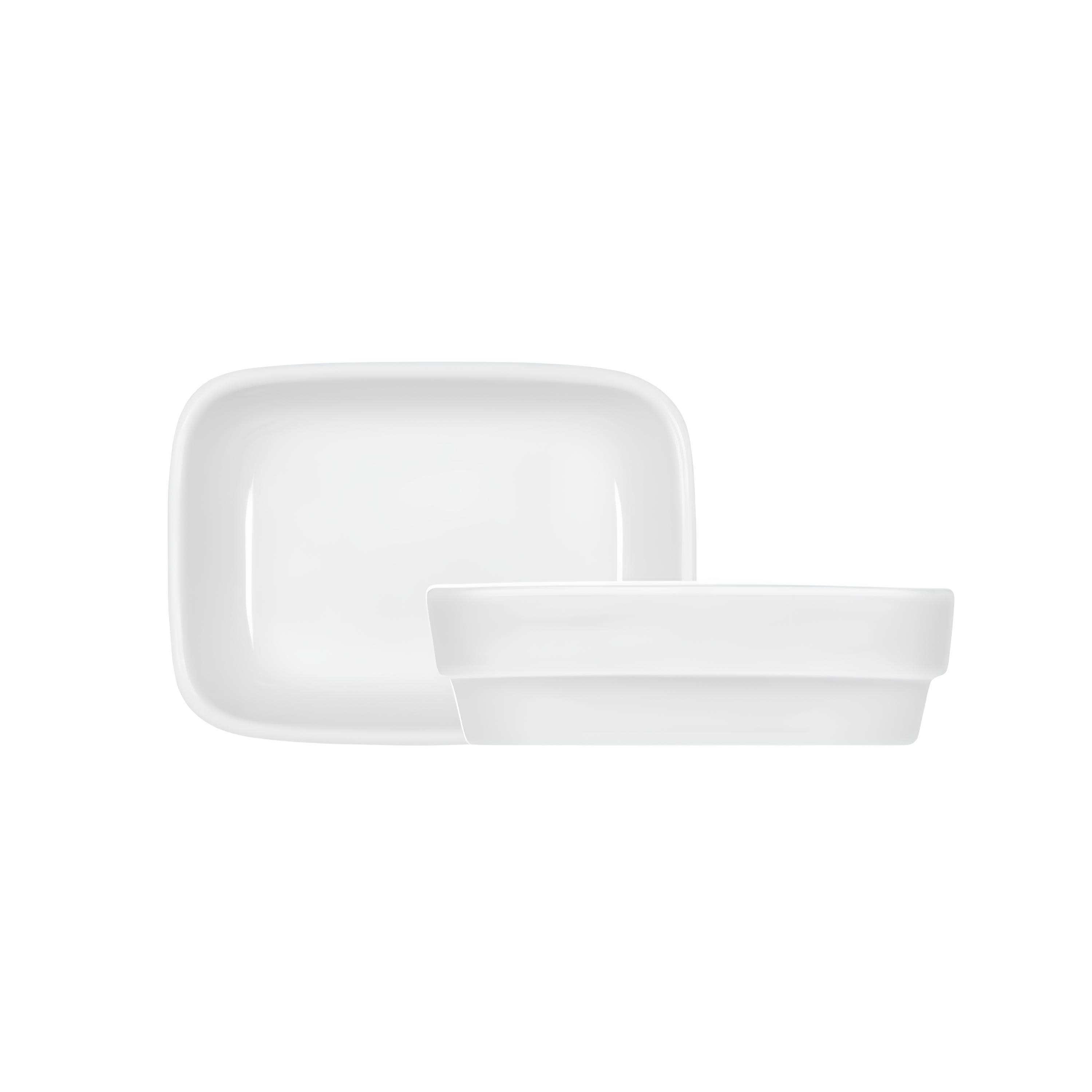 TRAVESSA PORCELANA RETANGULAR HOSPITALAR 12X9CM 220ML     