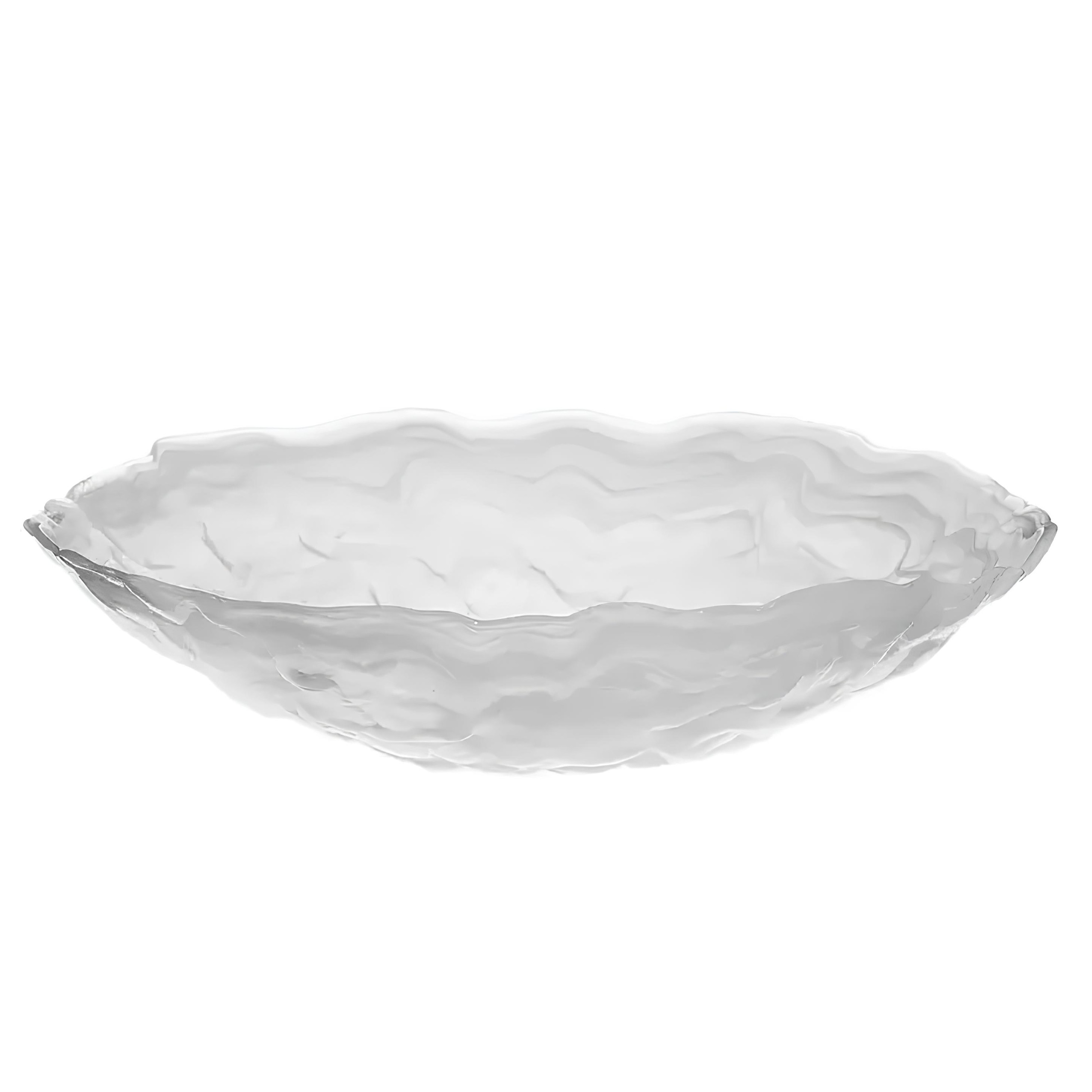 SALADEIRA OVAL VIDRO 31X22,5CM H7,5CM ALABASTER BRANCO LAVA