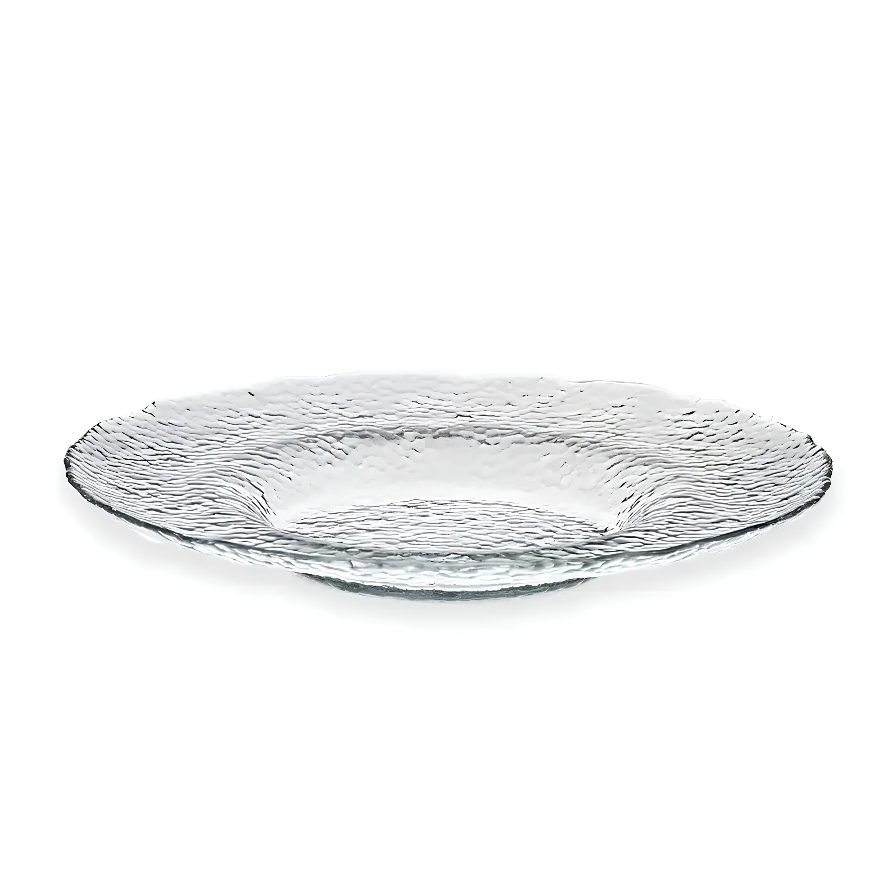 PRATO MESA VIDRO Ø28CM H3CM HAMMERED