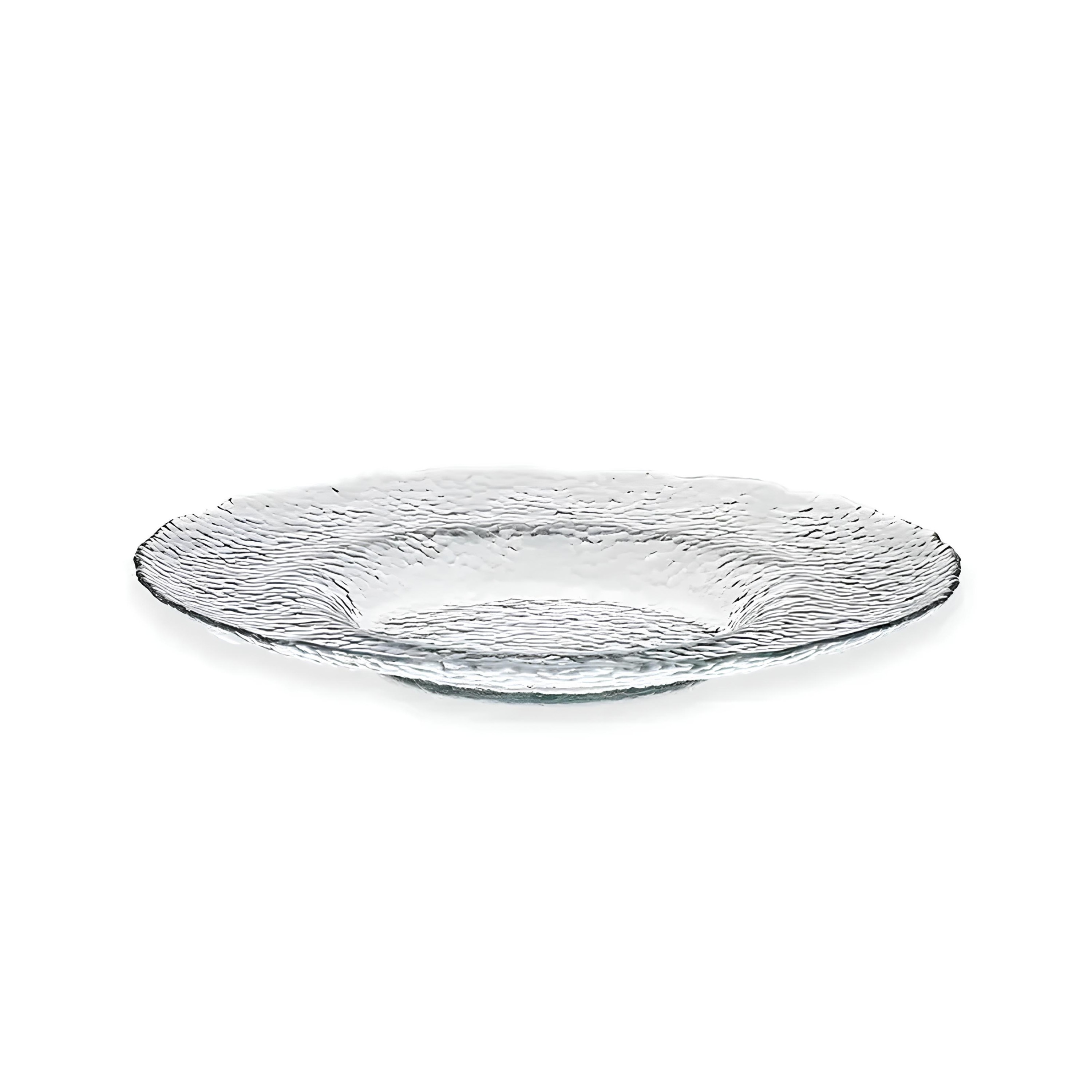 PRATO SOBREMESA VIDRO Ø21CM H3,5CM HAMMERED
