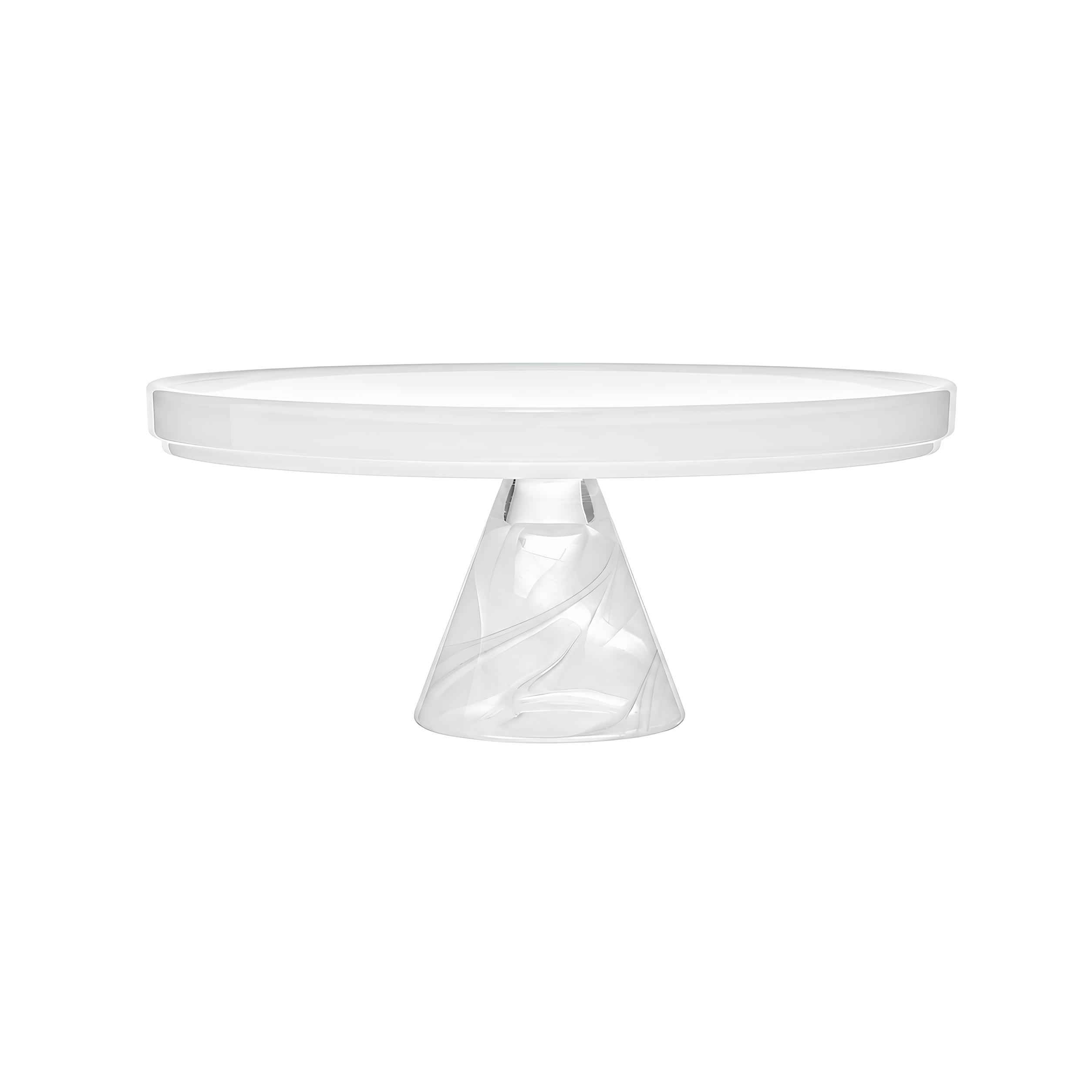 TORTEIRA PÉ VIDRO Ø15CM H9,5CM ALABASTER BRANCO ASOS