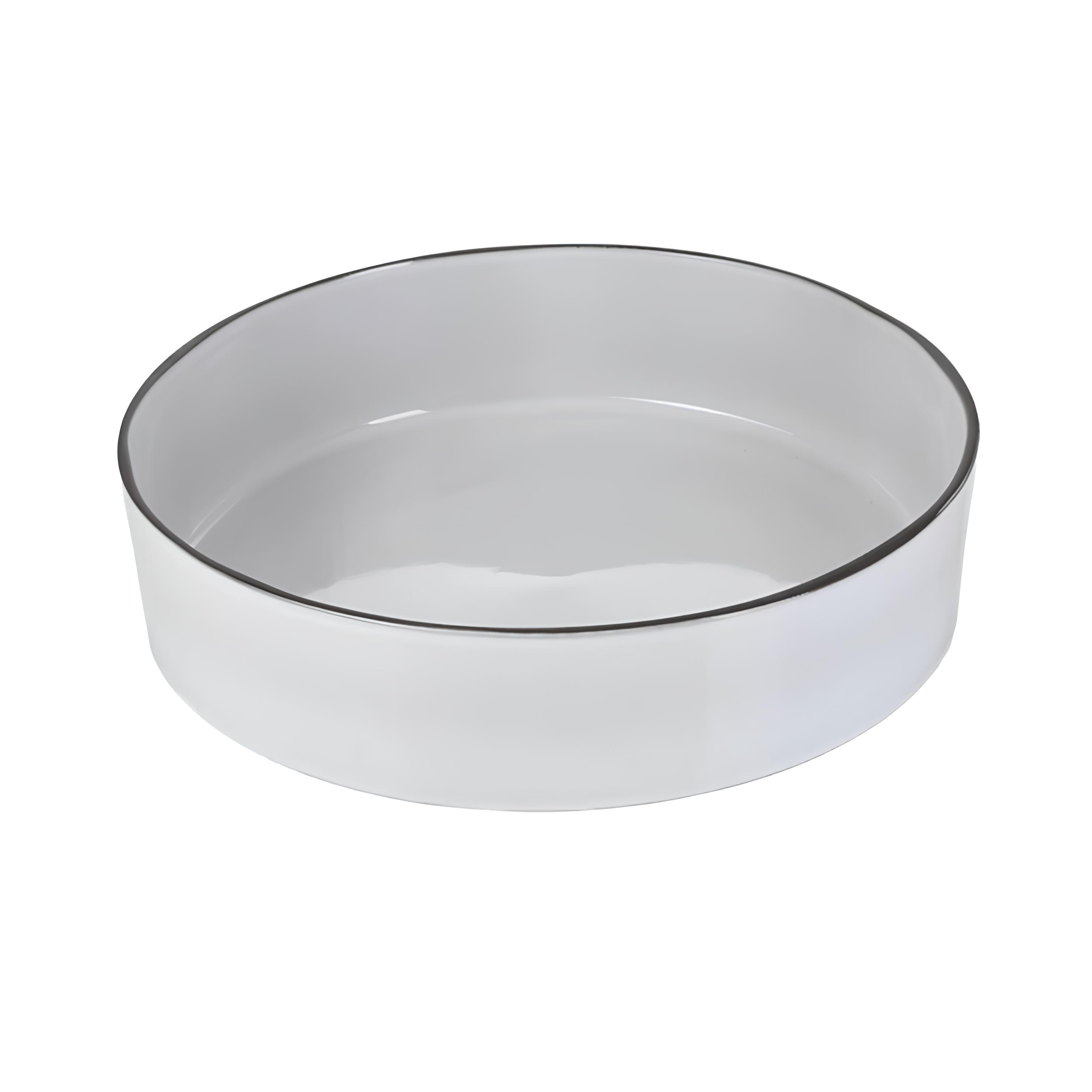 TRAVESSA STONEWARE Ø26CM H5,5CM BRANCO CARACTERE