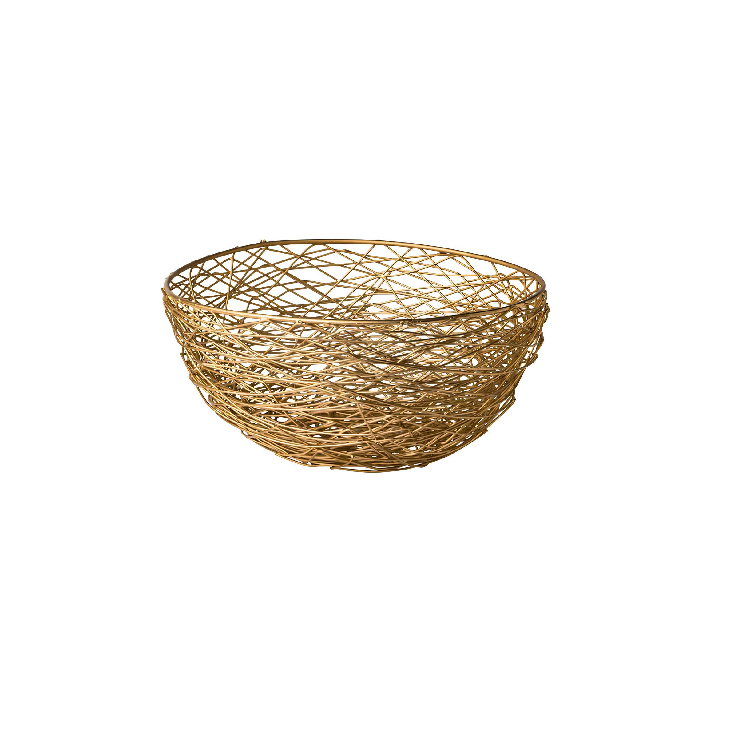 CESTA METAL Ø30CM H11,5CM DOURADO