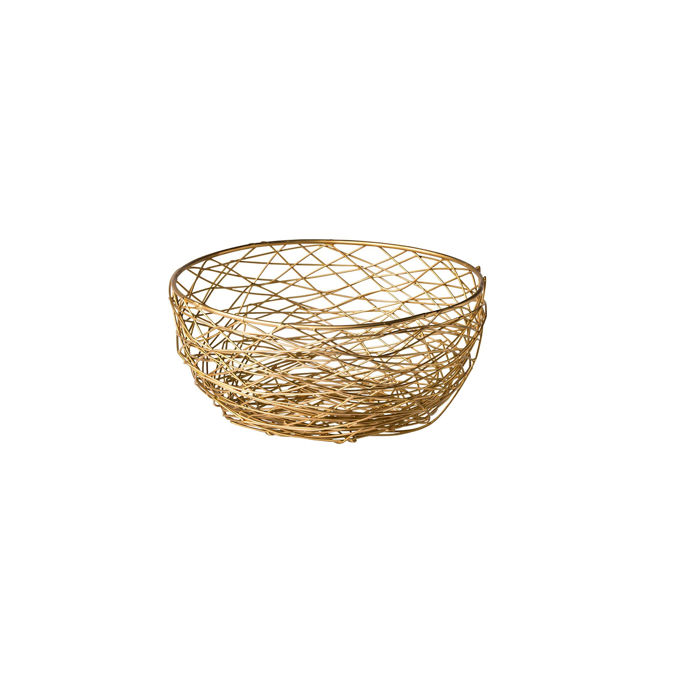 CESTA METAL Ø26,5CM H10CM DOURADO