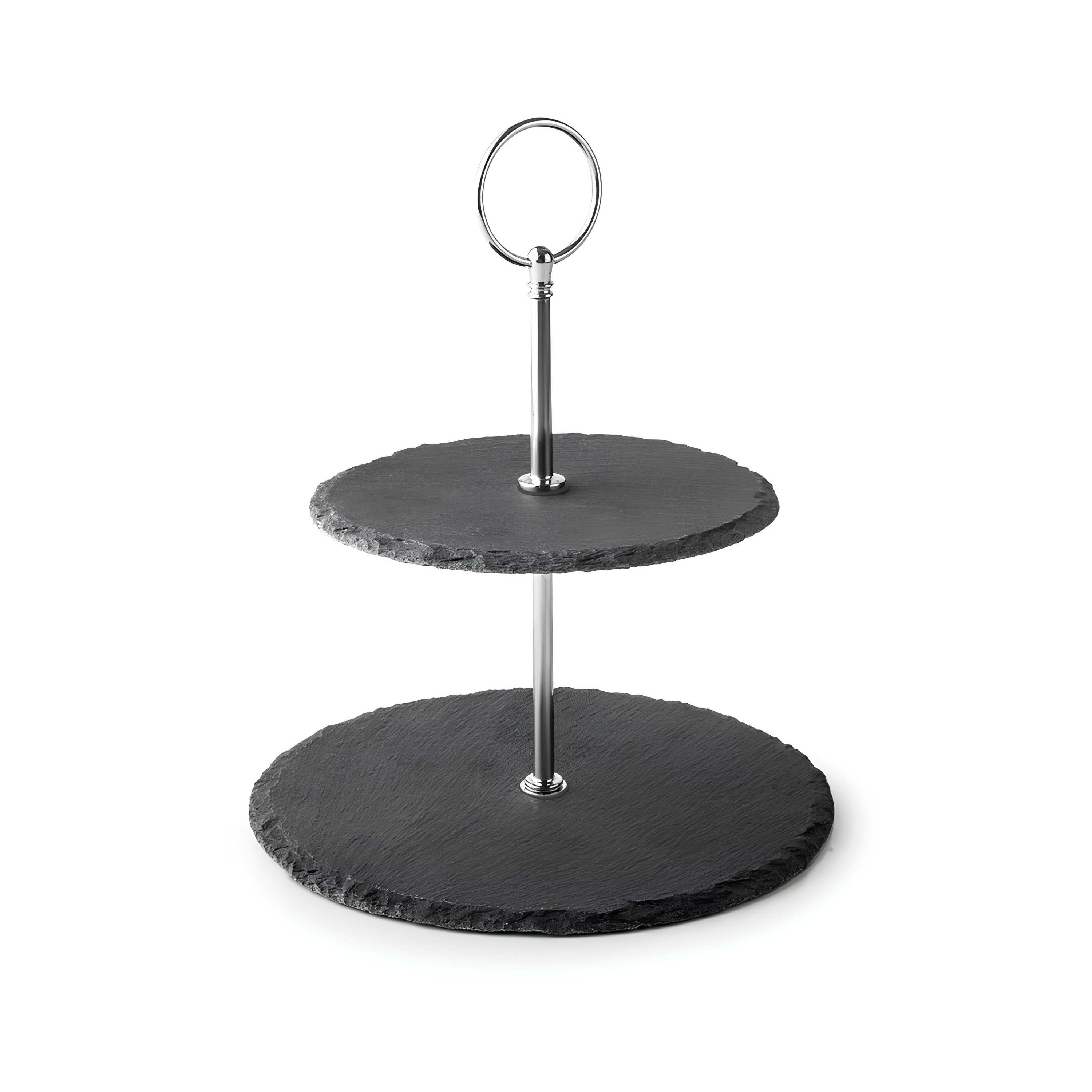 EXPOSITOR BUFFET 2 NÍVEIS METAL/ARDÓSIA Ø20CM H34CM
