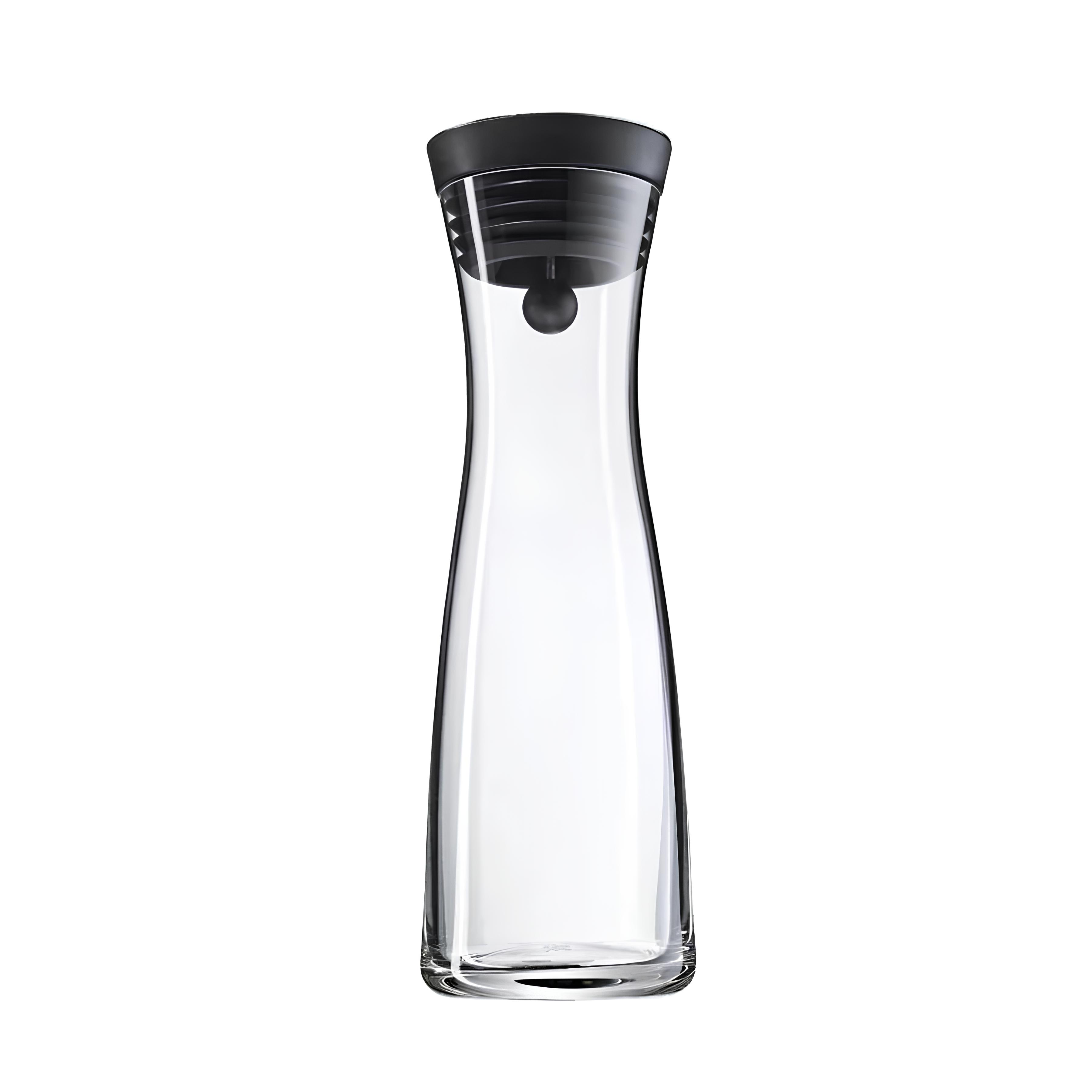 JARRA ÁGUA VIDRO TAMPA AUTOMÁTICA SILICONE PRETA 1L 29CM WMF 