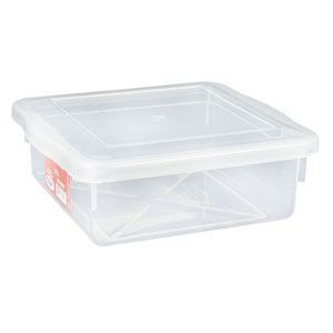CAIXA PLÁSTICA ORGANIZADORA TAMPA 21,5X21,5CM 2,5L     