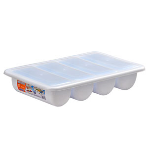 CAIXA ARMAZENAGEM TALHERES PLÁSTICA TAMPA 54X33CM BRANCA    