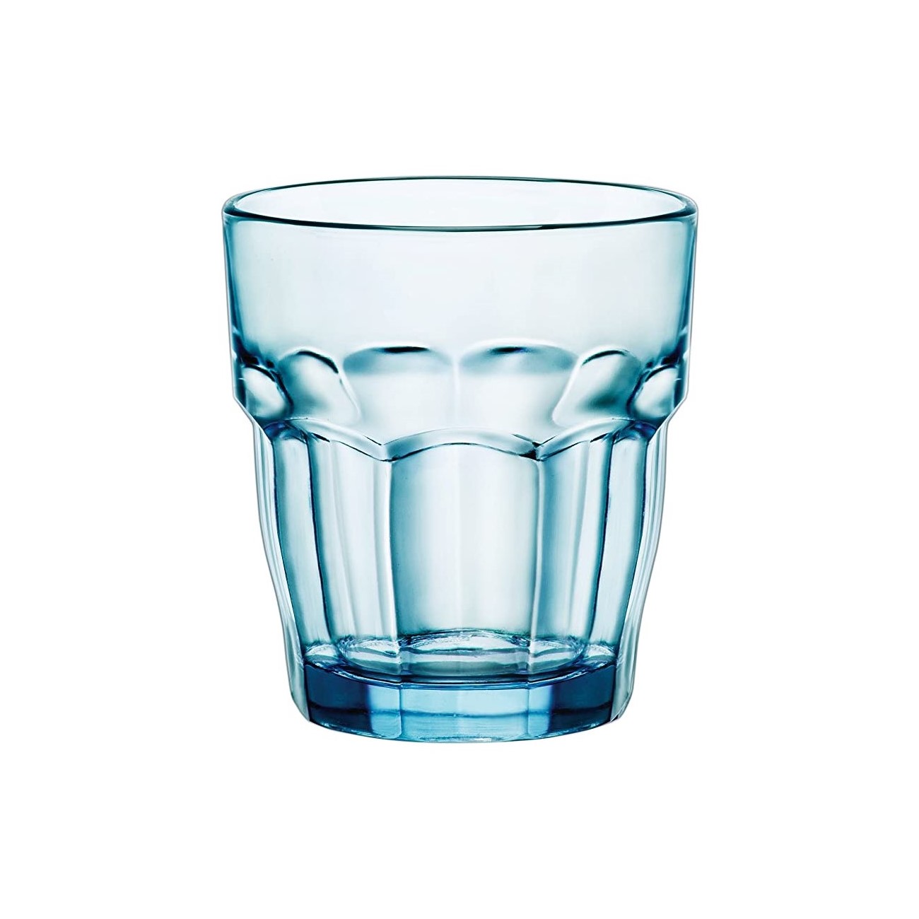 COPO WHISKY EMPILHÁVEL VIDRO TEMPERADO 270ML 9CM AZUL LOUNGE ROCK 