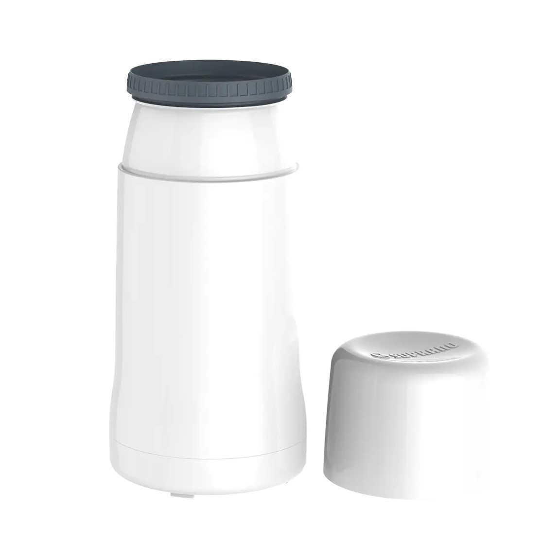MINI BULE TÉRMICO AMPOLA VIDRO 250ML 18,5CM BRANCO   