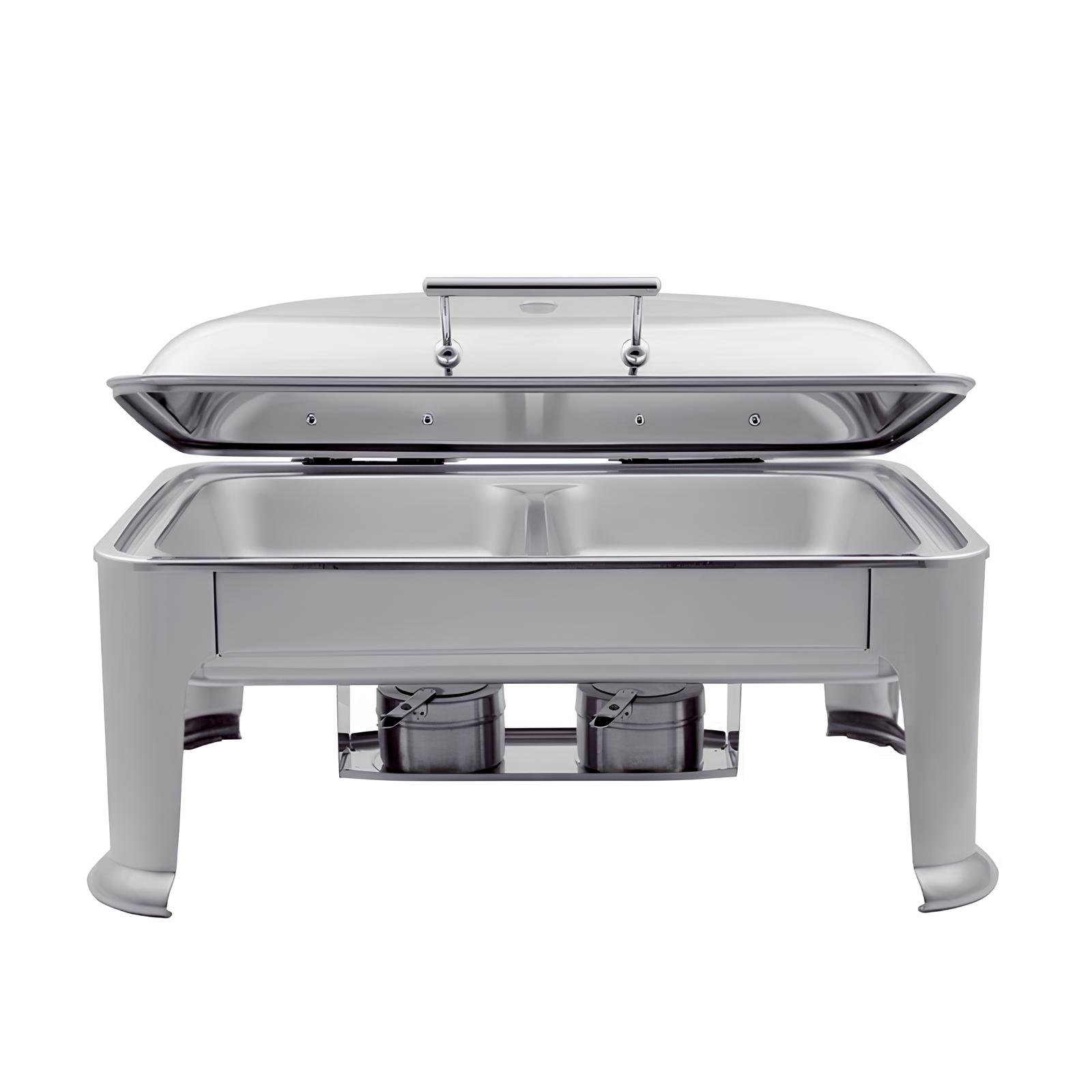 RECHAUD INOX TAMPA VIDRO GN1/1 58X44,5CM 33CM    