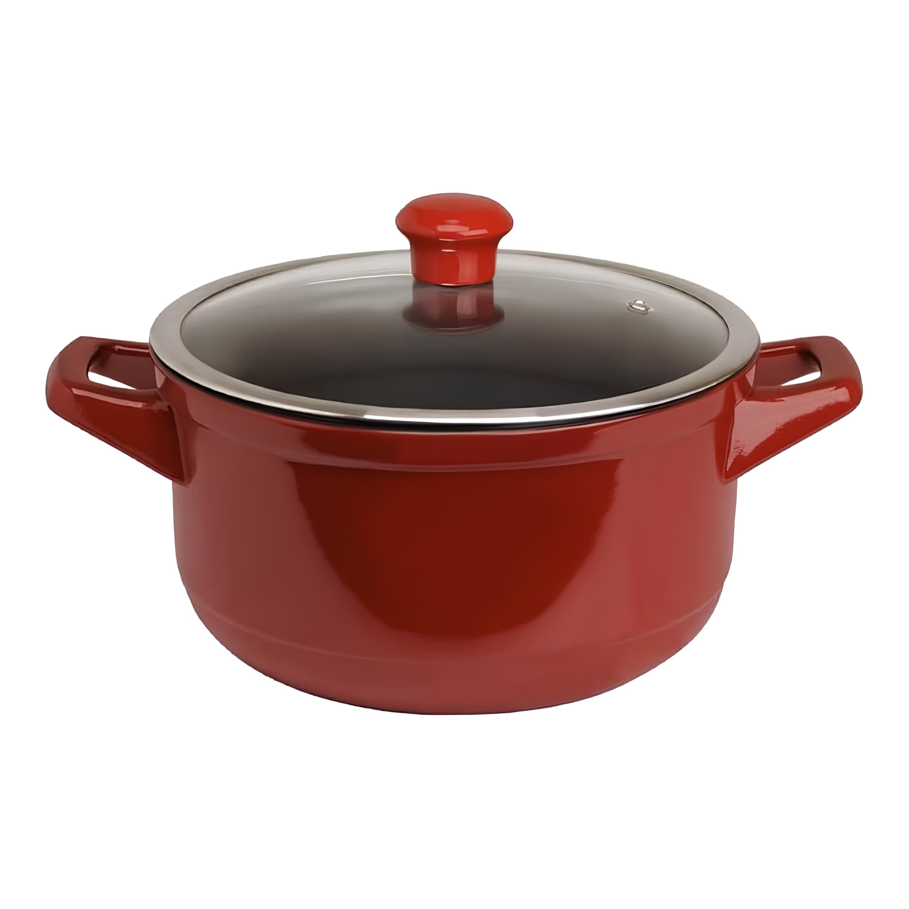 CAÇAROLA CERÂMICA TAMPA VIDRO 24CM 4,3L DUO POMODORO   
