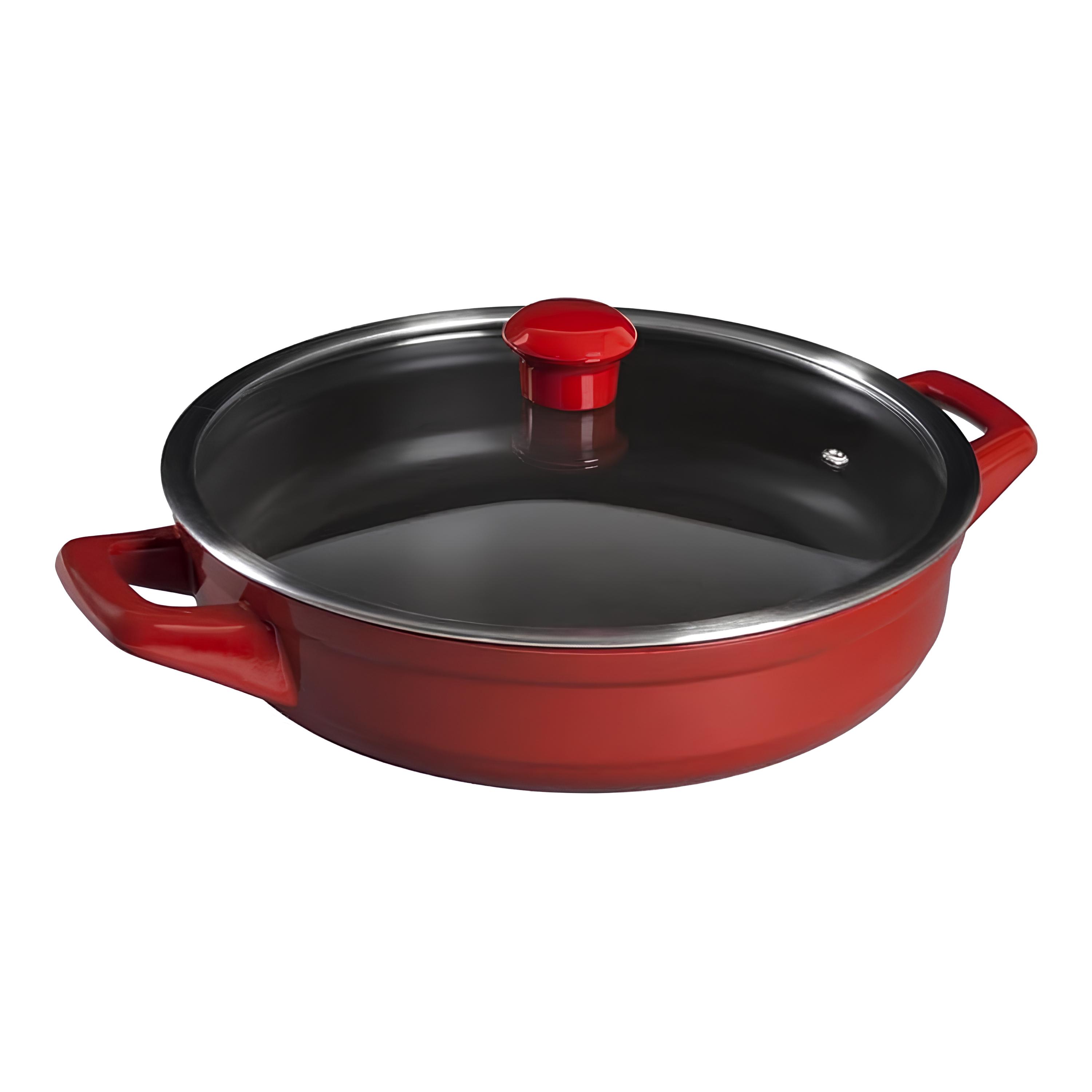 CAÇAROLA CERÂMICA TAMPA VIDRO 28CM 2,5L POMODORO    